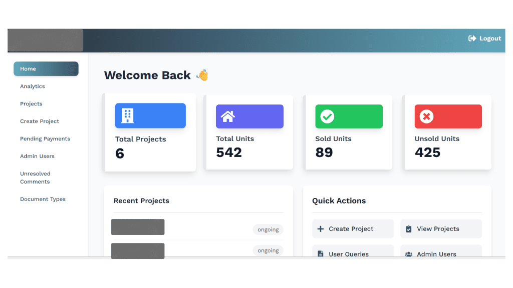 Main Dashboard Overview